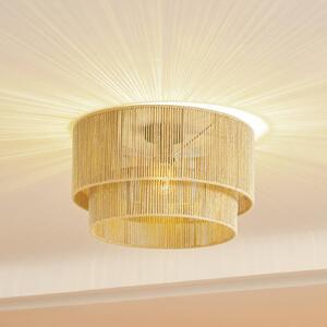 Lampa sufitowa Anuva Lindby, możliwość ściemniania, jasne drewno, salon / jadalnia, papier / lunolit / lunopal, dworkowy / rustykalny