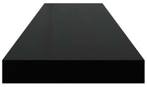 Półki ścienne 4 szt. wysoki połysk, czarne, 90x23,5x3,8 cm, mdf