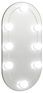 Lustro z lampami LED, 40x20 cm, szklane, owalne
