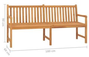 Ławka ogrodowa, 180 cm, lite drewno tekowe
