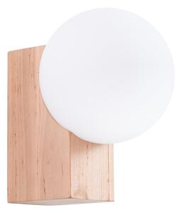 Biały/w naturalnym kolorze kinkiet z litego drewna ø 12 cm Solum – Sollux