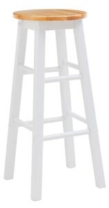 Biały/w naturalnym kolorze hoker z litego drewna kauczukowego (wysokość siedziska 74 cm) Chester – Premier Housewares