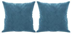 Sofa 2-osobowa z poduszkami, niebieska, 120 cm, aksamit