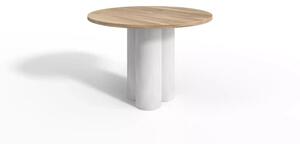 Stół okrągły Como nowoczesny loftowy drewno lite metal
