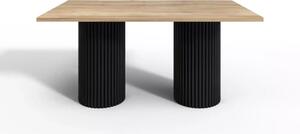 Stół FESS nowoczesna forma metalowe nogi blat lity z drewna