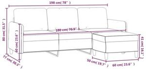 Sofa 3-osobowa z podnÃ³Å¼kiem, ciemnoszary, 180 cm, aksamit