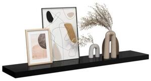 Półka ścienna, wysoki połysk, czarna, 120x23,5x3,8 cm, mdf