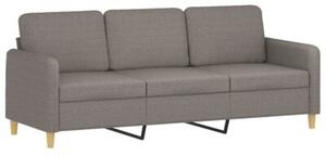 Sofa 3-osobowa z poduszkami, kolor taupe, 180 cm, tkanina