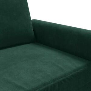 Sofa 2-osobowa, ciemnozielona, 140 cm, tapicerowana aksamitem
