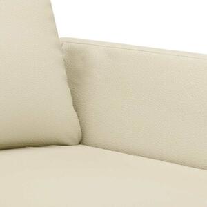 Sofa, 2-osobowa kremowy, 120 cm, sztuczna skÃ³ra