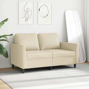 Sofa, 2-osobowa kremowy, 120 cm, sztuczna skÃ³ra