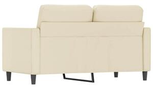 Sofa, 2-osobowa kremowy, 120 cm, sztuczna skÃ³ra