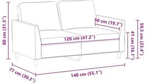 Sofa, 2-osobowa kolor cappuccino, 120 cm, sztuczna skÃ³ra