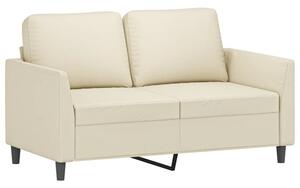 Sofa, 2-osobowa kremowy, 120 cm, sztuczna skÃ³ra