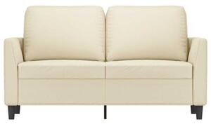 Sofa, 2-osobowa kremowy, 120 cm, sztuczna skÃ³ra