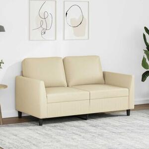 Sofa, 2-osobowa kremowy, 120 cm, sztuczna skÃ³ra