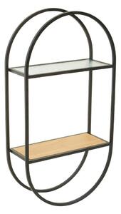 Czarna/w naturalnym kolorze wielopoziomowa metalowa półka 35 cm Mataram – Premier Housewares