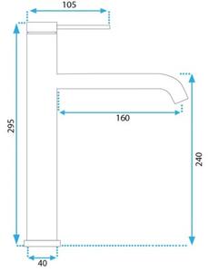 Bateria Umywalkowa REA JS-B311-1N CLIF Wysoka Nikiel Szczotkowany