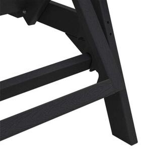Leżak czarny 195,5 x 53 x 98,5 cm hdpe