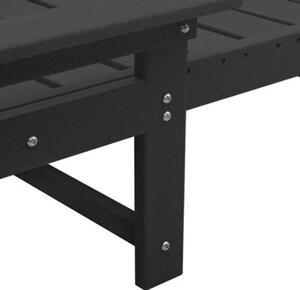 Leżak czarny 195,5 x 53 x 98,5 cm hdpe