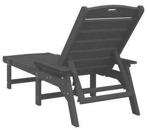 Leżak czarny 195,5 x 53 x 98,5 cm hdpe
