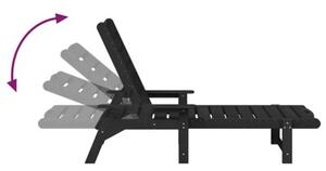Leżak czarny 195,5 x 53 x 98,5 cm hdpe