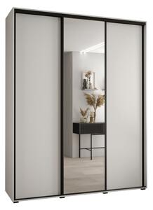 Szafa przesuwna wysoka Davos 3 200, gł. 45 cm biały + biały + czarny