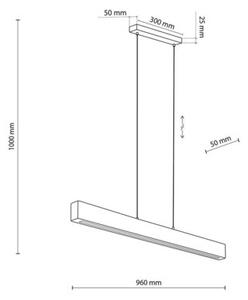 Lampa wisząca LED TEO 6615 TK Lighting 36W 3000K czarna sosna 96 cm