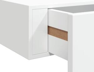 Półka ścienna z szufladą, biała, 60 x 23,5 x 10 cm, mdf