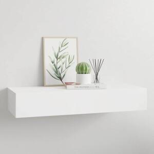 Półka ścienna z szufladą, biała, 60 x 23,5 x 10 cm, mdf