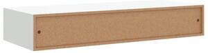 Półka ścienna z szufladą, biała, 60 x 23,5 x 10 cm, mdf