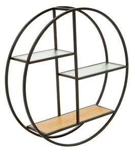 Czarna/w naturalnym kolorze wielopoziomowa metalowa półka 61 cm Mataram – Premier Housewares