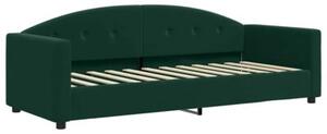 Sofa rozsuwana z materacami, ciemnozielona, 80x200 cm, aksamit