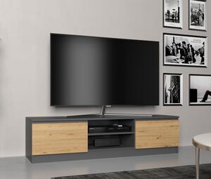 Loftowa szafka pod telewizor 140cm antracyt | Umeblowana.com