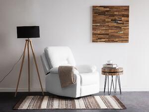 Fotel tapicerowany rozkładany ekoskóra z podnóżkiem grube siedzisko biały Bergen Beliani