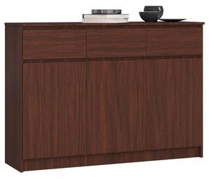 Komoda, 3 szuflady, 3 drzwi, ATLAS, 140x40x99 cm, wenge, mat | TYLETEGOTU
