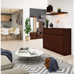 Komoda, 3 szuflady, 3 drzwi, ATLAS, 140x40x99 cm, wenge, mat | TYLETEGOTU