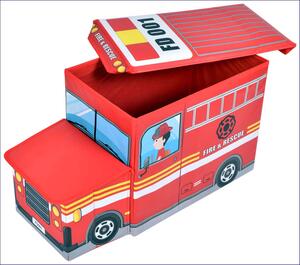 Czerwone składane pudełko na zabawki straż pożarna - Pesti 4X