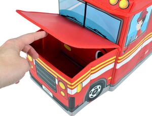 Czerwone składane pudełko na zabawki straż pożarna - Pesti 4X