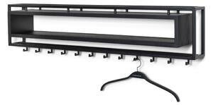 Czarny metalowy wieszak ścienny z półką 118 cm School – Spinder Design