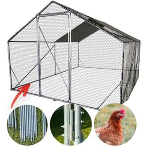 Metalowa klatka dla drobiu 3 x 3 x 2 m woliera ogrodowa z daszkiem, rurki 19 mm