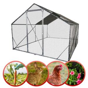 Metalowa klatka dla drobiu 3 x 3 x 2 m woliera ogrodowa z daszkiem, rurki 19 mm
