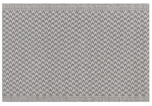 Dywan zewnętrzny szary materiał syntetyczny 60 x 90 cm wzór w jodełkę Mango Beliani