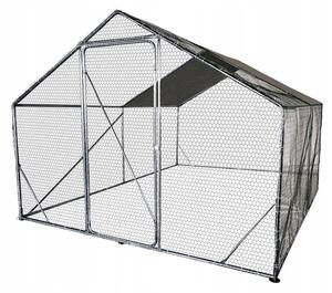 Metalowa klatka dla drobiu 3 x 3 x 2 m woliera ogrodowa z daszkiem, rurki 19 mm