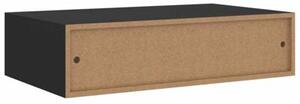 Półka ścienna z szufladą, czarna, 40 x 23,5 x 10 cm, mdf
