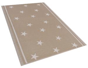Dywan do wewnątrz i na zewnątrz 120 x 180 cm tkany beżowy gwiazdy Latur Beliani