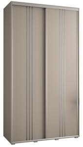 Szafa przesuwna wysoka Dakota 6 130, gł. 45 cm kaszmir + kaszmir + srebrny