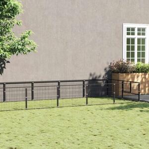 Kojec dla psa, czarny, 14 m², stalowy