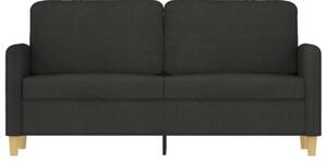 Sofa 2-osobowa, czarna, 140 cm, tapicerowana tkaninÄ
