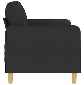 Sofa 2-osobowa, czarna, 140 cm, tapicerowana tkaninÄ